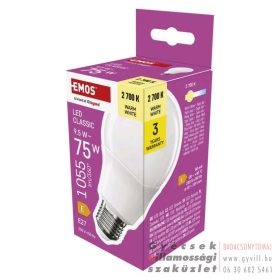   Emos Classic A60 / E27 / 9,5 W (75 W) / 1055 lm / meleg fehér