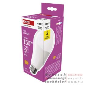   Emos Classic A80 / E27 / 20 W (150 W) / 2452 lm / Természetes fehér