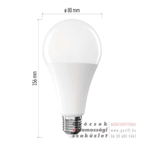 Emos Classic A80 / E27 / 20 W (150 W) / 2452 lm / Természetes fehér
