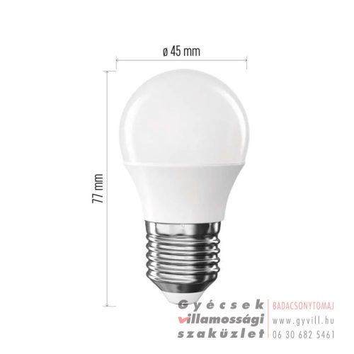 Emos Classic Mini Globe / E27 / 6,5 W (60 W) / 806 lm / Természetes fehér